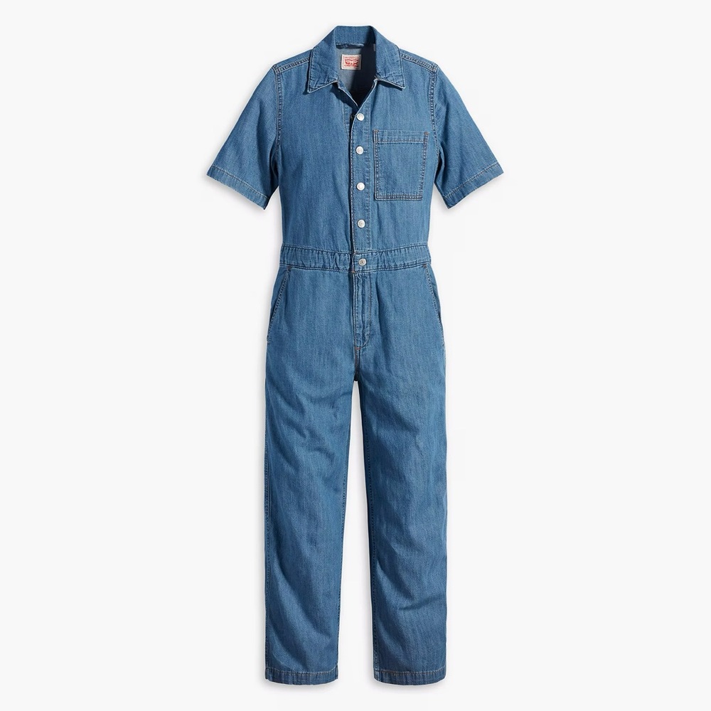 Levi’s Short Sleeve Heritage Jumpsuit - Medium Blue denim, size XS